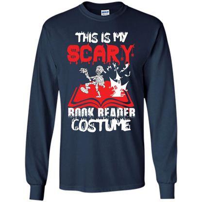 Halloween T-shirt This Is My Scary Book Reader Costume T-shirt Navy