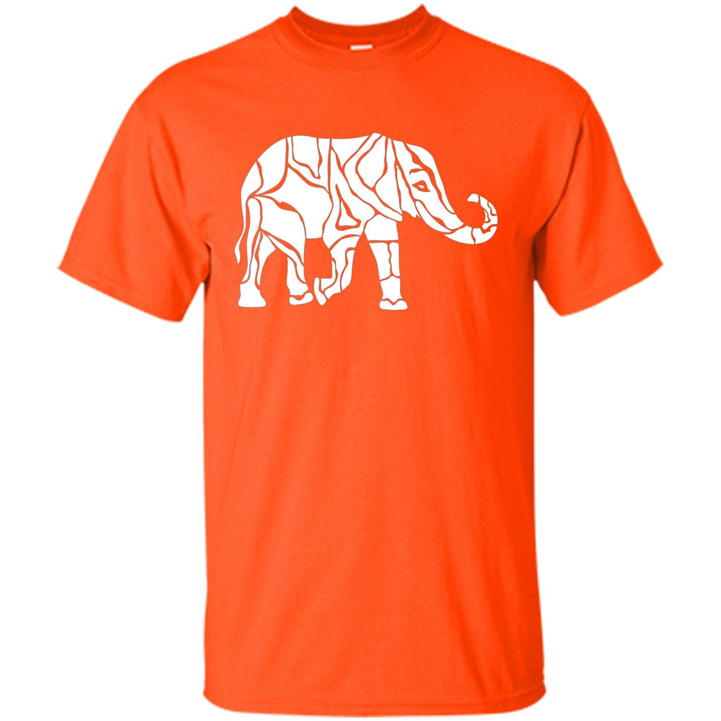 Elephant T-shirt Abstract Elephant Design T-Shirt Orange