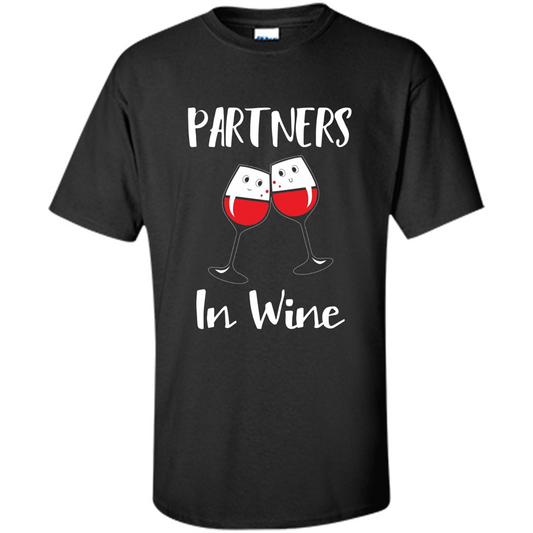 Wine Party T-shirt Partners In Wine T-shirt Black