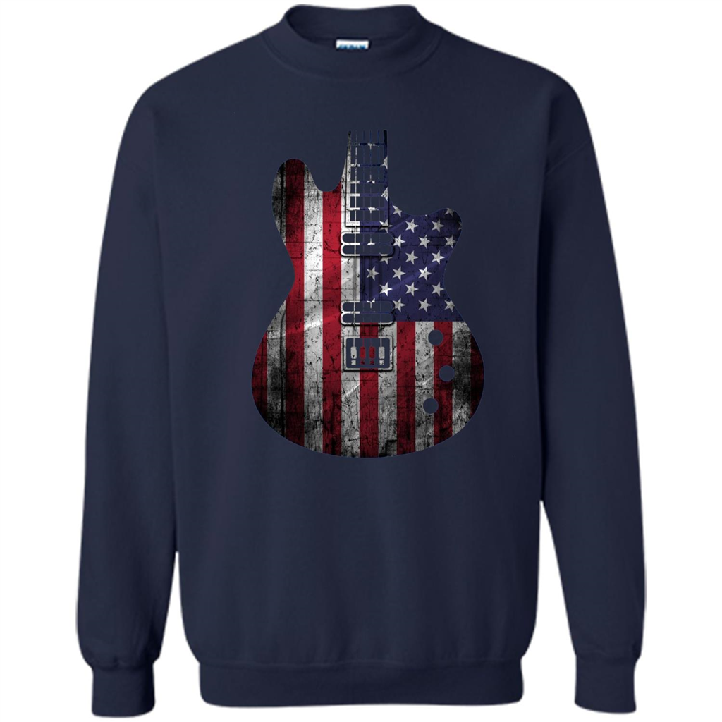 Independen Day T-shirt Guitar USA Flag Patriotic. 4th Of July T-shirt Navy