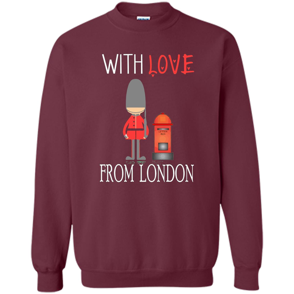 With Love From London England Britain Palace Guard T-shirt Maroon