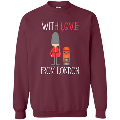 With Love From London England Britain Palace Guard T-shirt Maroon