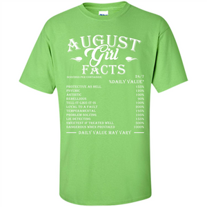 August Girl Facts T-shirt