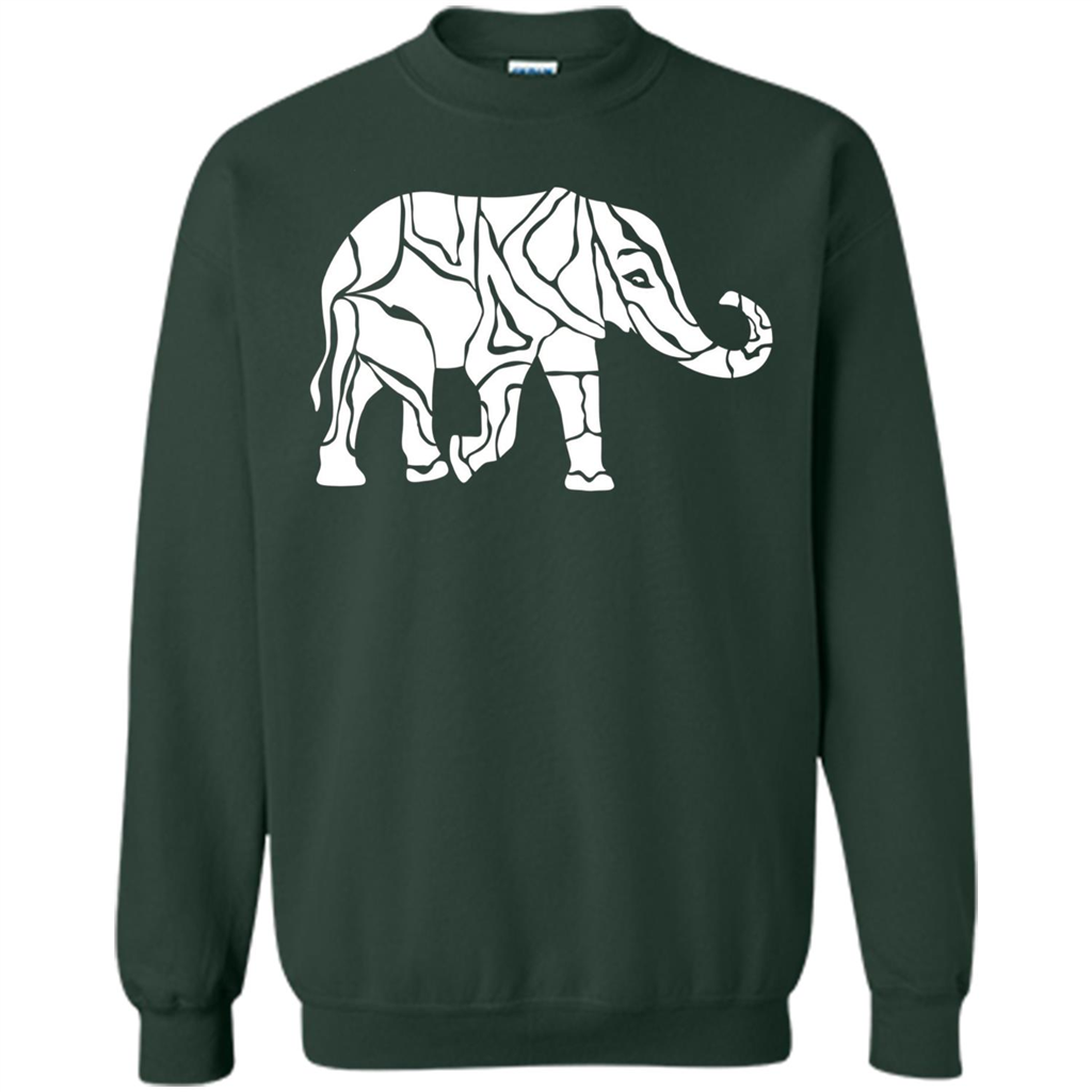 Elephant T-shirt Abstract Elephant Design T-Shirt Forest Green