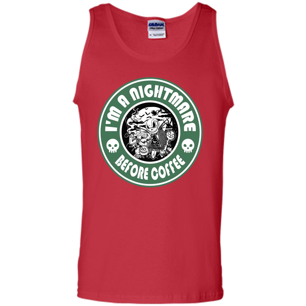 Halloween T-shirt I'm A Nightmare Before Coffee T-shirt Red