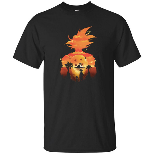 Beautiful Sunset T-shirt Son Goku T-shirt Black