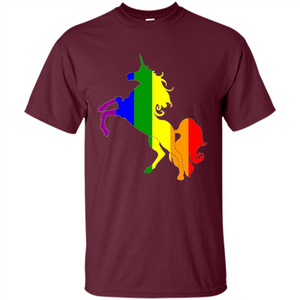 Pride Flag Unicorn Glitter Cute Beautiful LGBTQ T-shirt