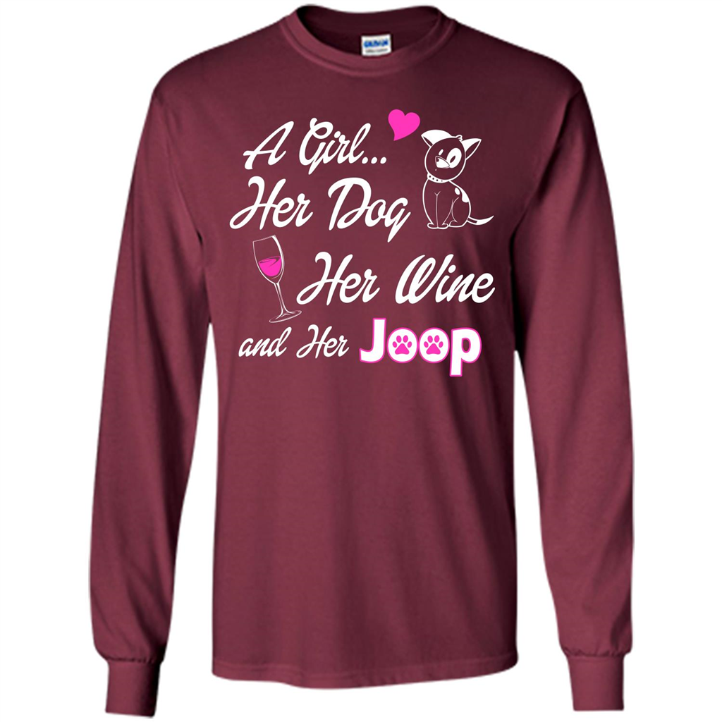 Dog T-shirt A Girl Her Dog Her Wine And Her Joop T-shirt Maroon
