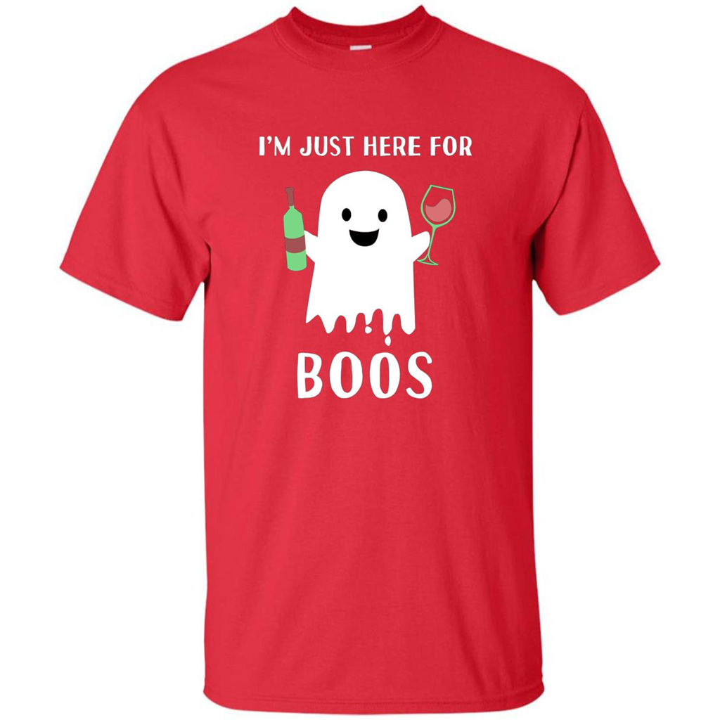I'm Just Here For Boos T-shirt Funny Halloween Wine for Adults Red