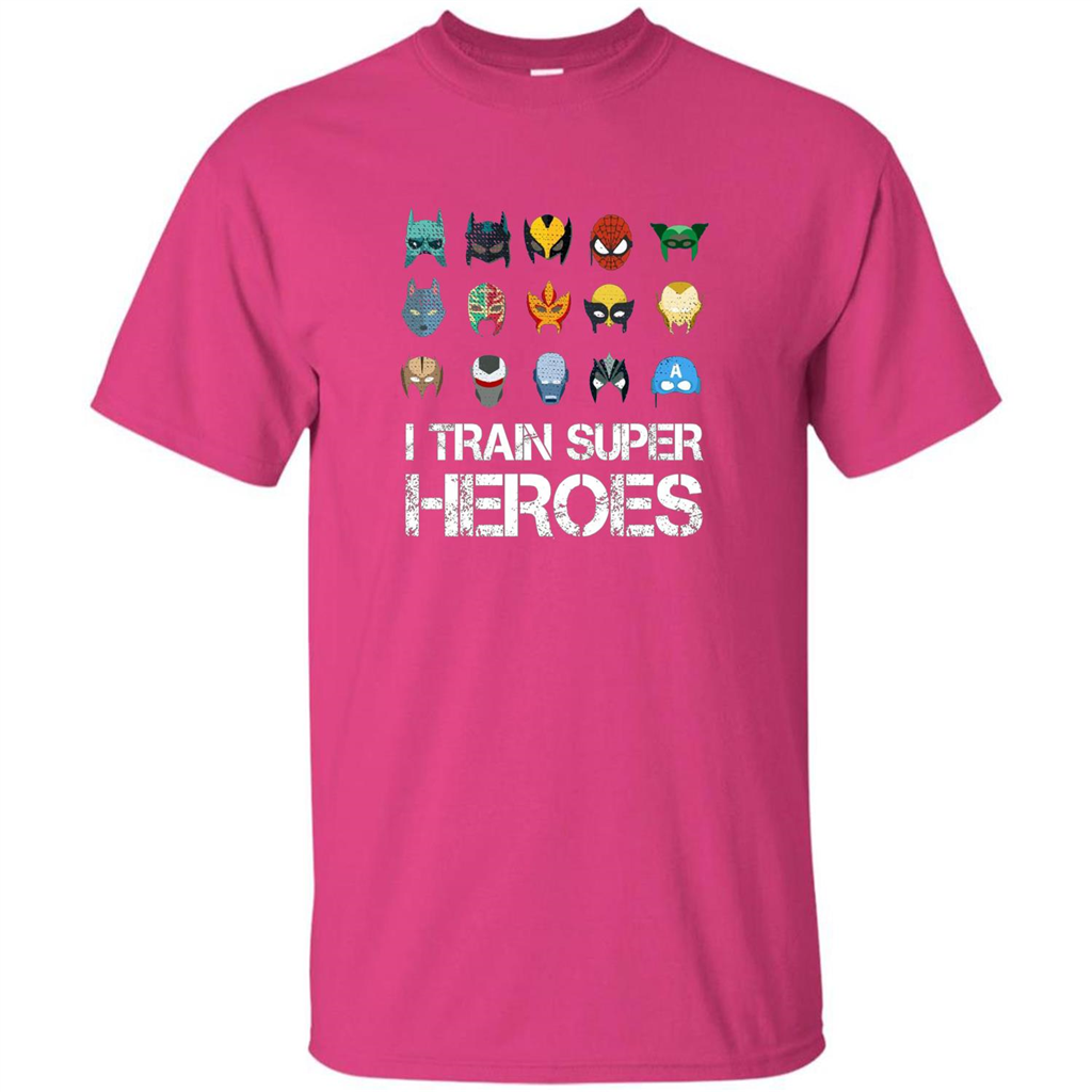 I Train Super Heroes T-shirt Heliconia