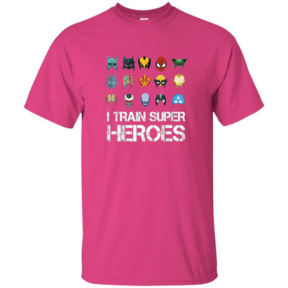 I Train Super Heroes T-shirt Heliconia