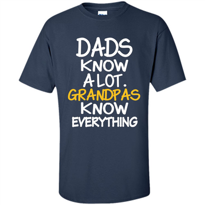 Fathers Day T-shirt Dads Know A Lot Grandpas Know Everything Navy