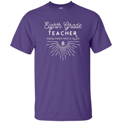 Teacher T-Shirts by F5 Eighth Grade Teacher T-shirt Purple
