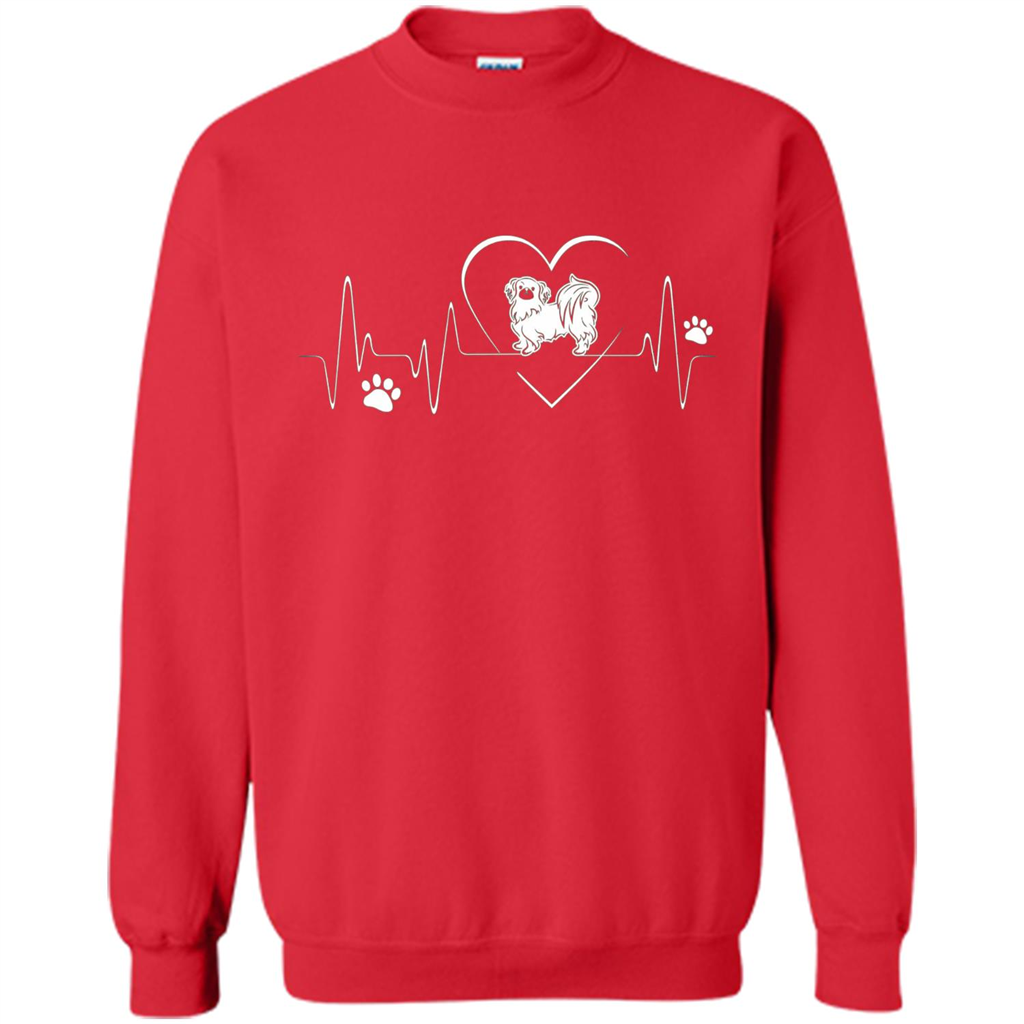 Pekehund T-shirt Pekehund Heart Beat T-shirt Red