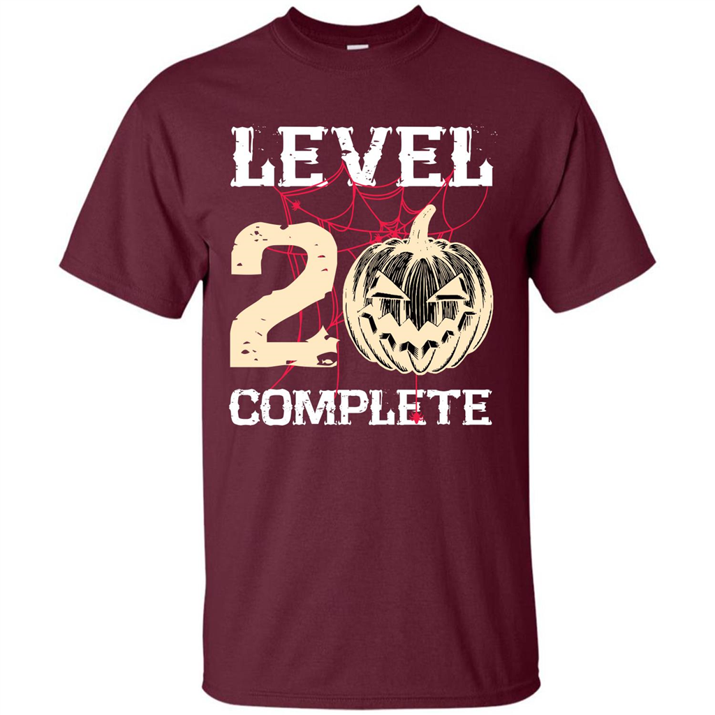 Halloween T-shirt Level 20 Complete Maroon