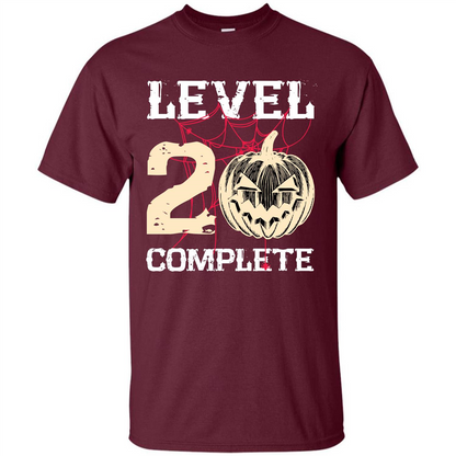 Halloween T-shirt Level 20 Complete Maroon