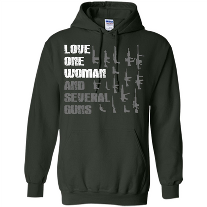 Gun T-shirt Love One Woman And Several Guns T-shirt Forest Green