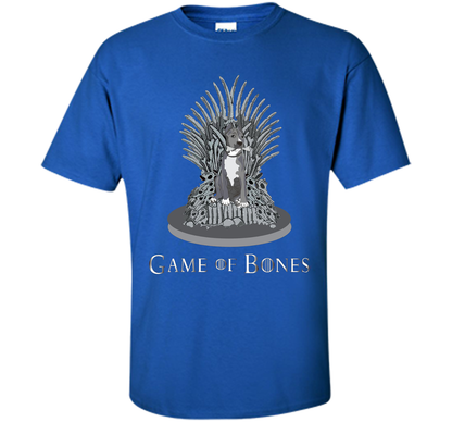 Pitbull Game of Bones Funny Parody T-shirt Royal