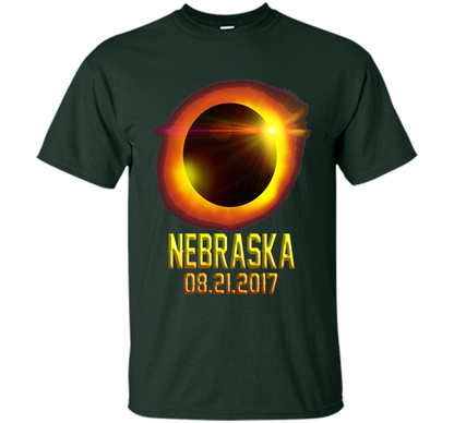 Nebraska Total Solar Eclipse 2017 T-shirt Forest Green