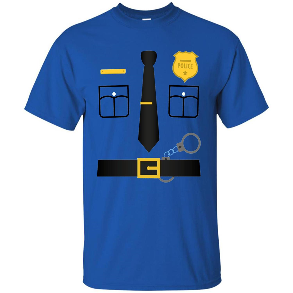 Policeman Costume T-Shirt Halloween Outfit T-shirt Royal