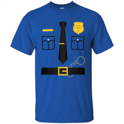 Policeman Costume T-Shirt Halloween Outfit T-shirt Royal