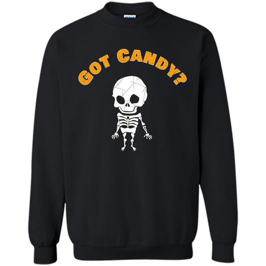 Cute Skeleton Asking For Candy Halloween T-shirt Black