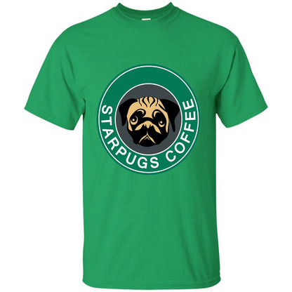 Starpugs Coffee T-shirt Pug Dog Lover T-shirt Irish Green