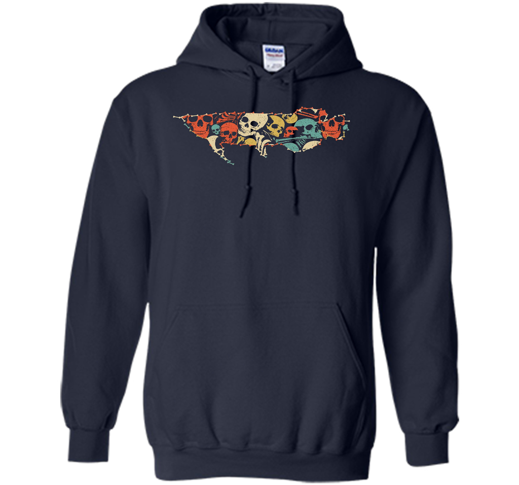 AROWANA Halloween T-shirt Skeleton Skull Vintage shirt Navy