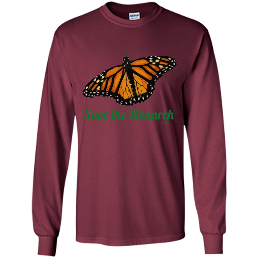 Save the Monarch Butterfly T-shirt Maroon