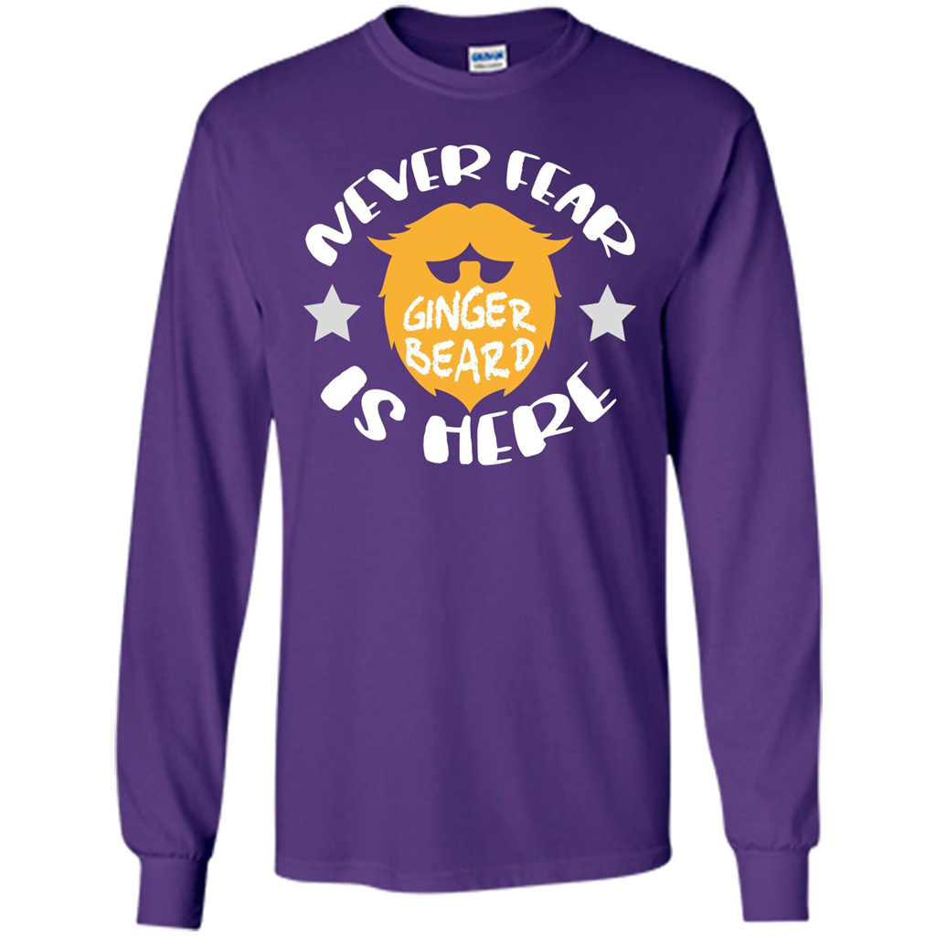 Bearded T-shirt Never Fear Ginger Beard Is Here Purple