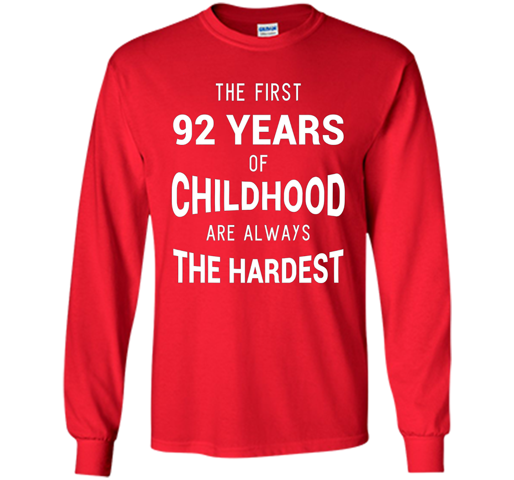 Funny 92nd Birthday Joke Gift 92 Years Old Novelty Gag Shirt cool shirt Red