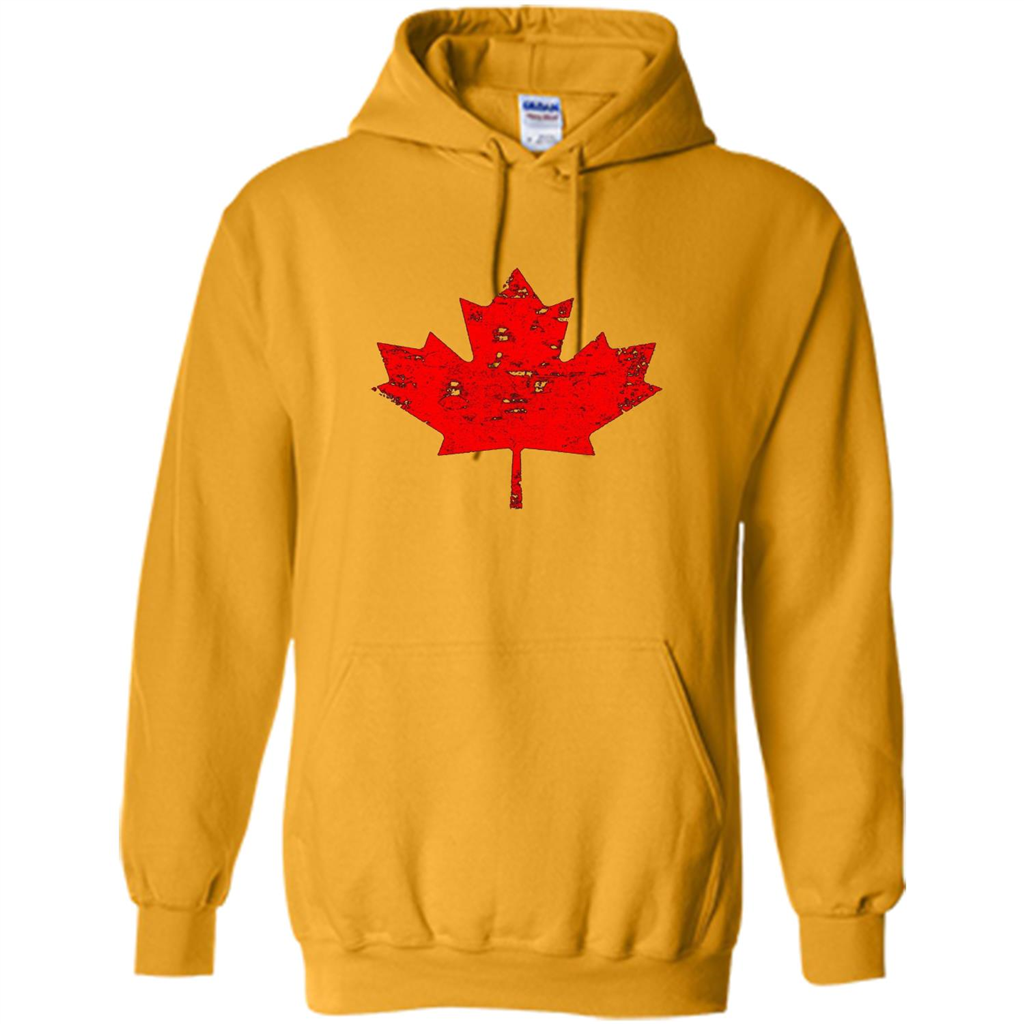 Canada Day T-Shirt. Canada Maple Flag Distressed T-shirt Gold
