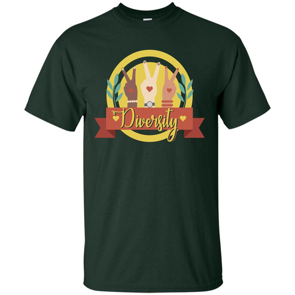 Diversity T-shirt Human Rights T-shirt Forest Green