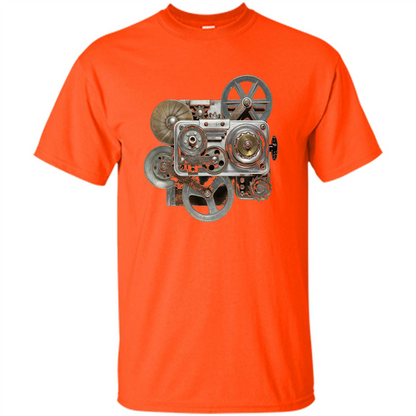 Steampunk Mechanical Gears T-Shirt Orange