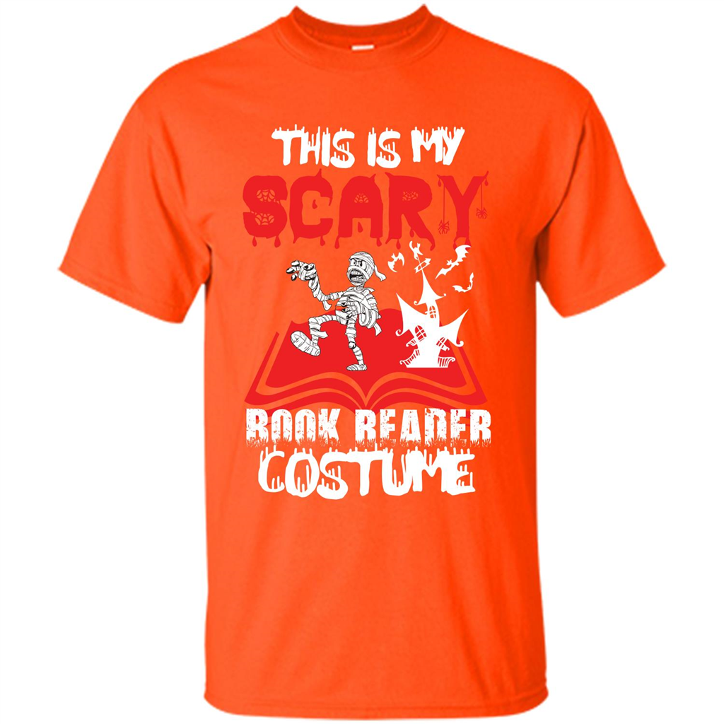 Halloween T-shirt This Is My Scary Book Reader Costume T-shirt Orange