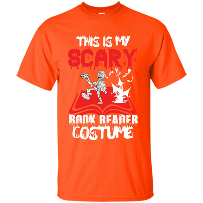 Halloween T-shirt This Is My Scary Book Reader Costume T-shirt Orange
