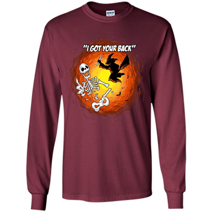 Funny Witch Skeleton Halloween 2017 I Got Your Back T-shirt Maroon