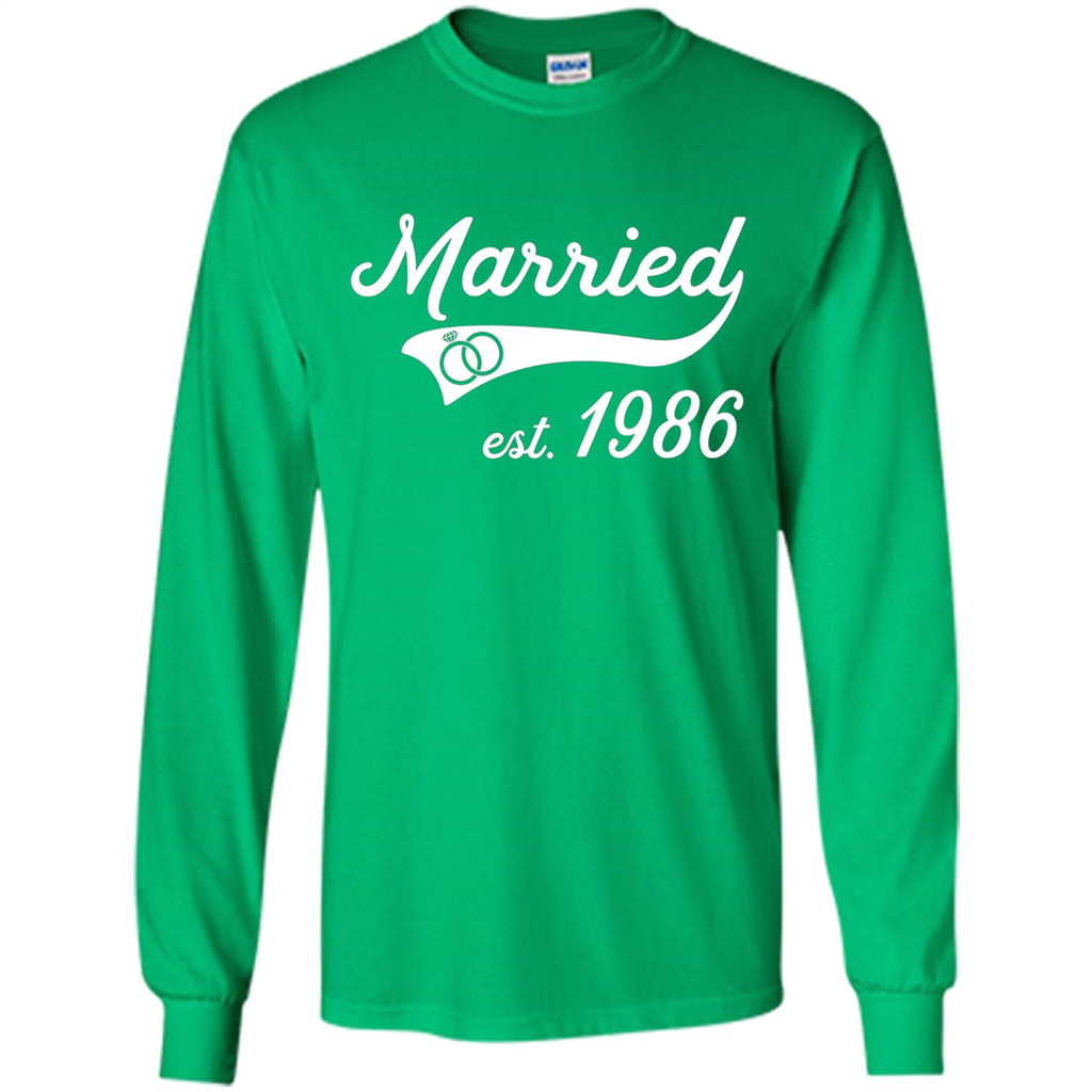 Married Since 1986 T-shirt Wedding Anniversary T-Shirt Irish Green