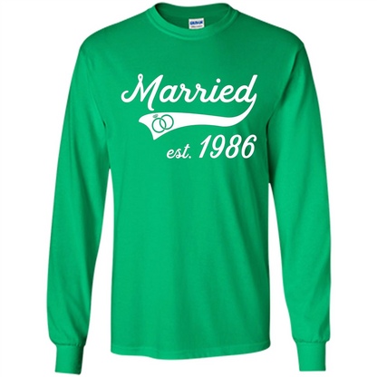 Married Since 1986 T-shirt Wedding Anniversary T-Shirt Irish Green