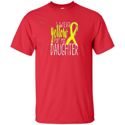 I Wear Yellow Ribbon For My Daughter T-shirt Red