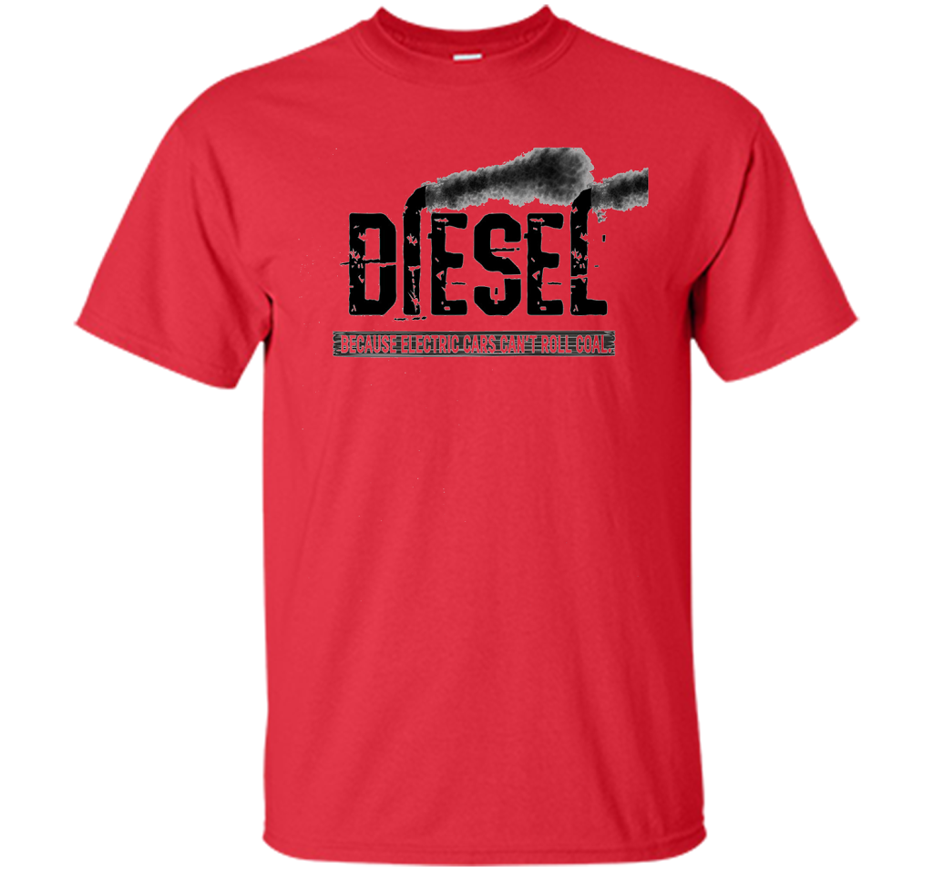 Diesel Rolling Coal T-Shirt Black Smoke Lifted Truck T-shirt Red