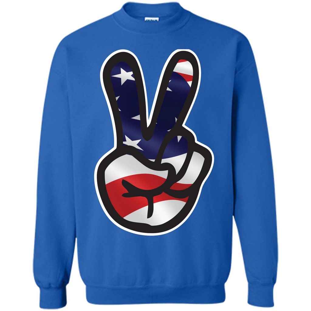 Amreican Flag Peace Guy T-shirt Royal