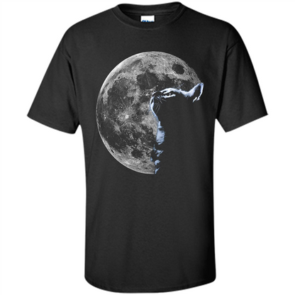 Cat Lover T-shirt Cat And Moon Black