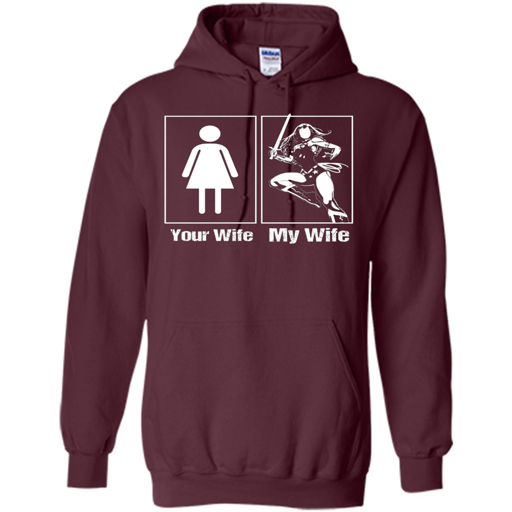 My Wife Is Super Woman T-shirt Mens Your Wife My Wife Maroon