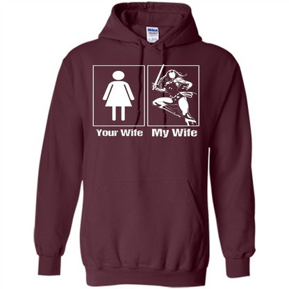 My Wife Is Super Woman T-shirt Mens Your Wife My Wife Maroon