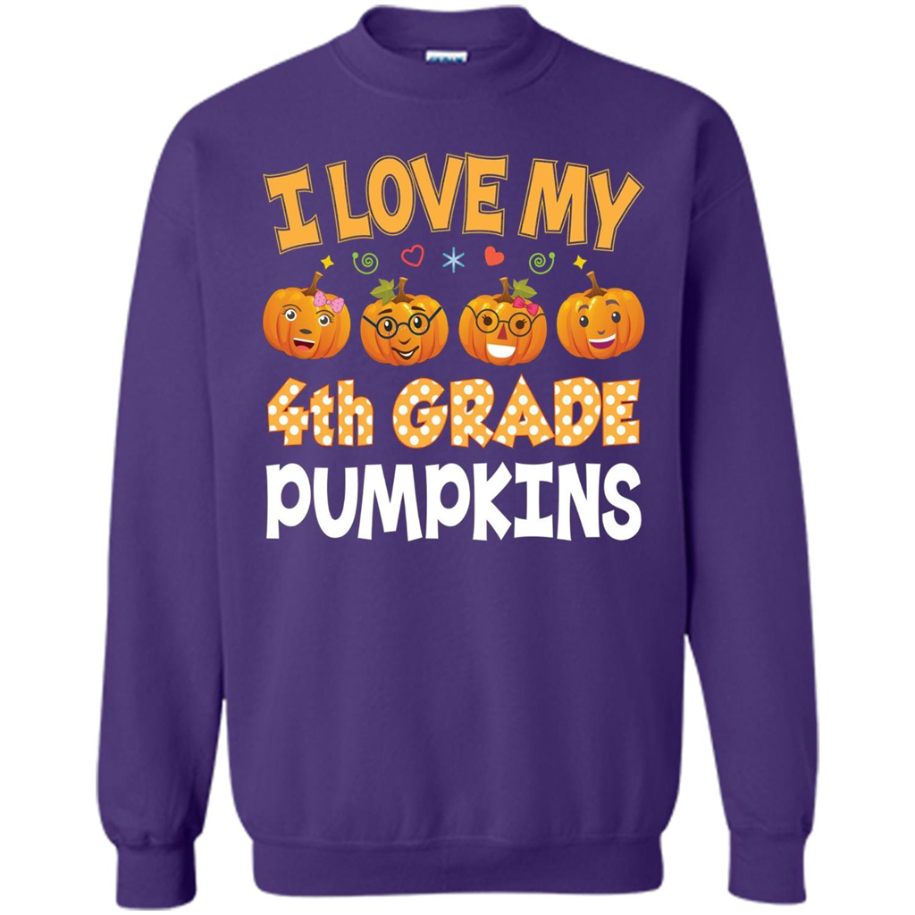 I Love my 4th Graders Pumpkins T-Shirt Fourth Grade Teacher Purple