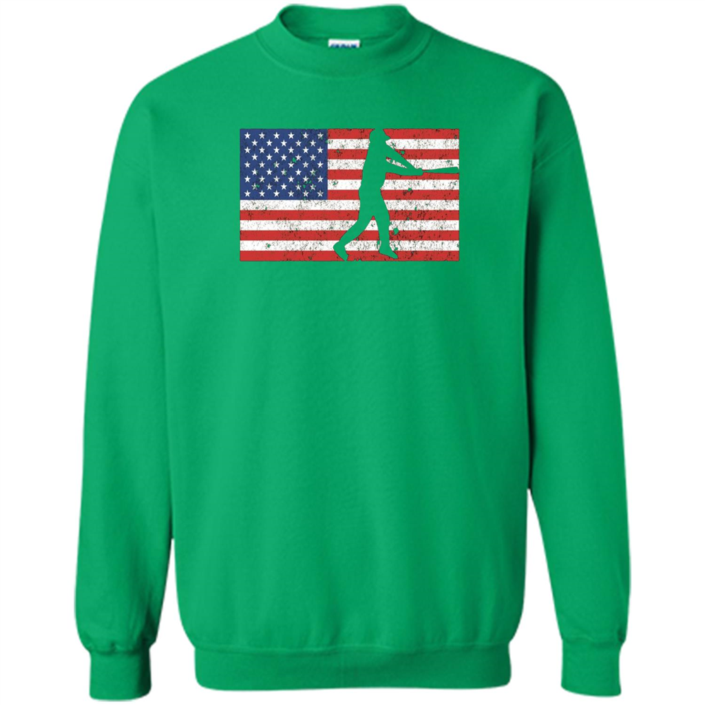 Funny Baseball Player American Flag T-shirt Irish Green
