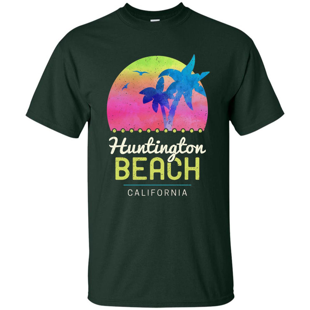 Huntington Beach California T-shirt Forest Green