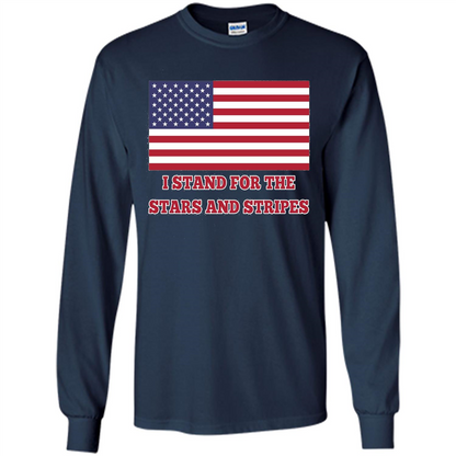 I Stand For The Star And Stripes American Flag T-shirt Navy