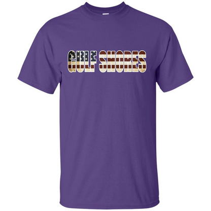 American T-shirt Straight Outta Gulf Shores US Flag Patriotic T-shirt Purple